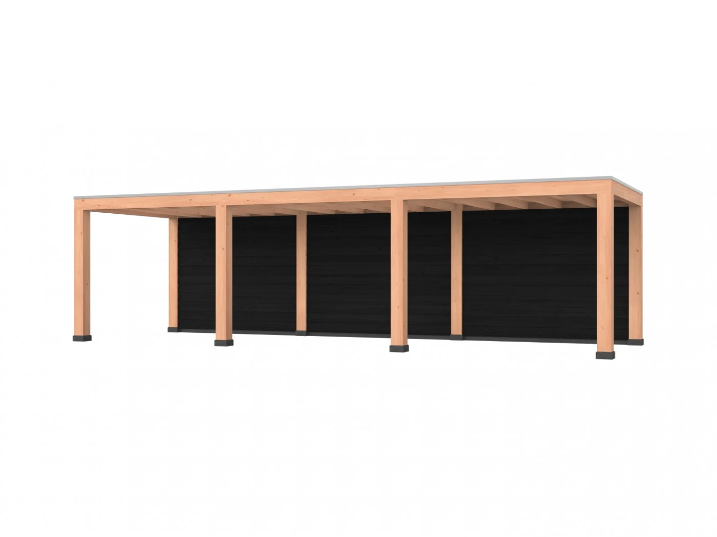 Douglas overkapping, 900 x 300, met achterwand, Westwood Robuust zwart - Afbeelding 1